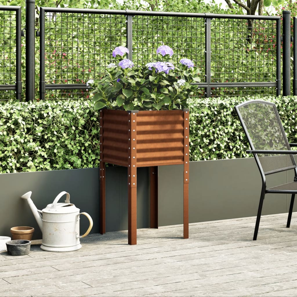 vidaXL Plantenbak 45x45x88 cm weervast staal afbeelding