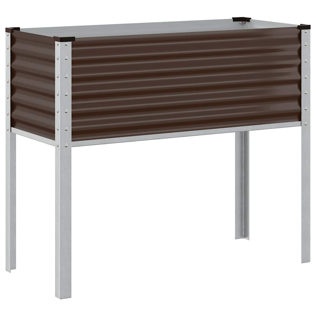 vidaXL Zahradní truhlík hnědý 100 x 45 x 90 cm ocel