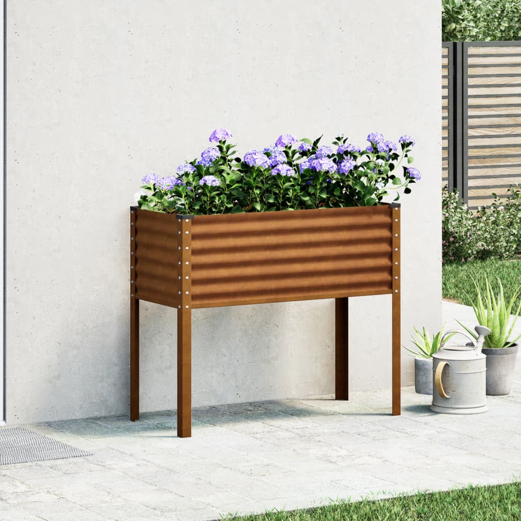 vidaXL Záhradný kvetináč 100x41x90 cm korténová oceľ