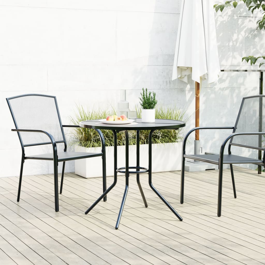 vidaXL Terrastafel rond Ø80x72,5 cm gepoedercoat staal antracietkleur afbeelding