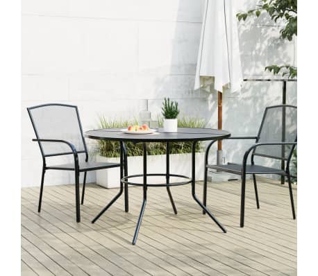 vidaXL Patio Table Round Anthracite &Oslash;110x72.5 cm Powder-coated Steel