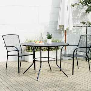 vidaXL Patio Table Round Anthracite &Oslash;110x72.5 cm Powder-coated Steel