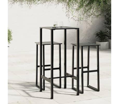 vidaXL Bar Table Black 50x50x110 cm Powder-coated Steel