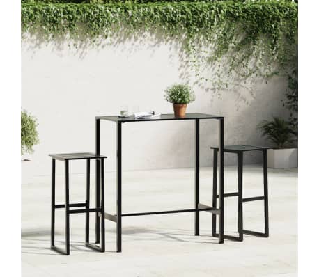 vidaXL Τραπέζι Μπαρ Μαύρο 100x50x110εκ. από Ατσάλι με Ηλ. Βαφή Πούδρας