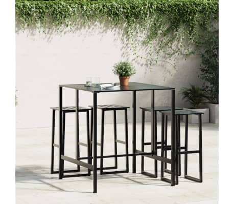 vidaXL fekete porsz&oacute;rt ac&eacute;l b&aacute;rasztal 100 x 100 x 110 cm