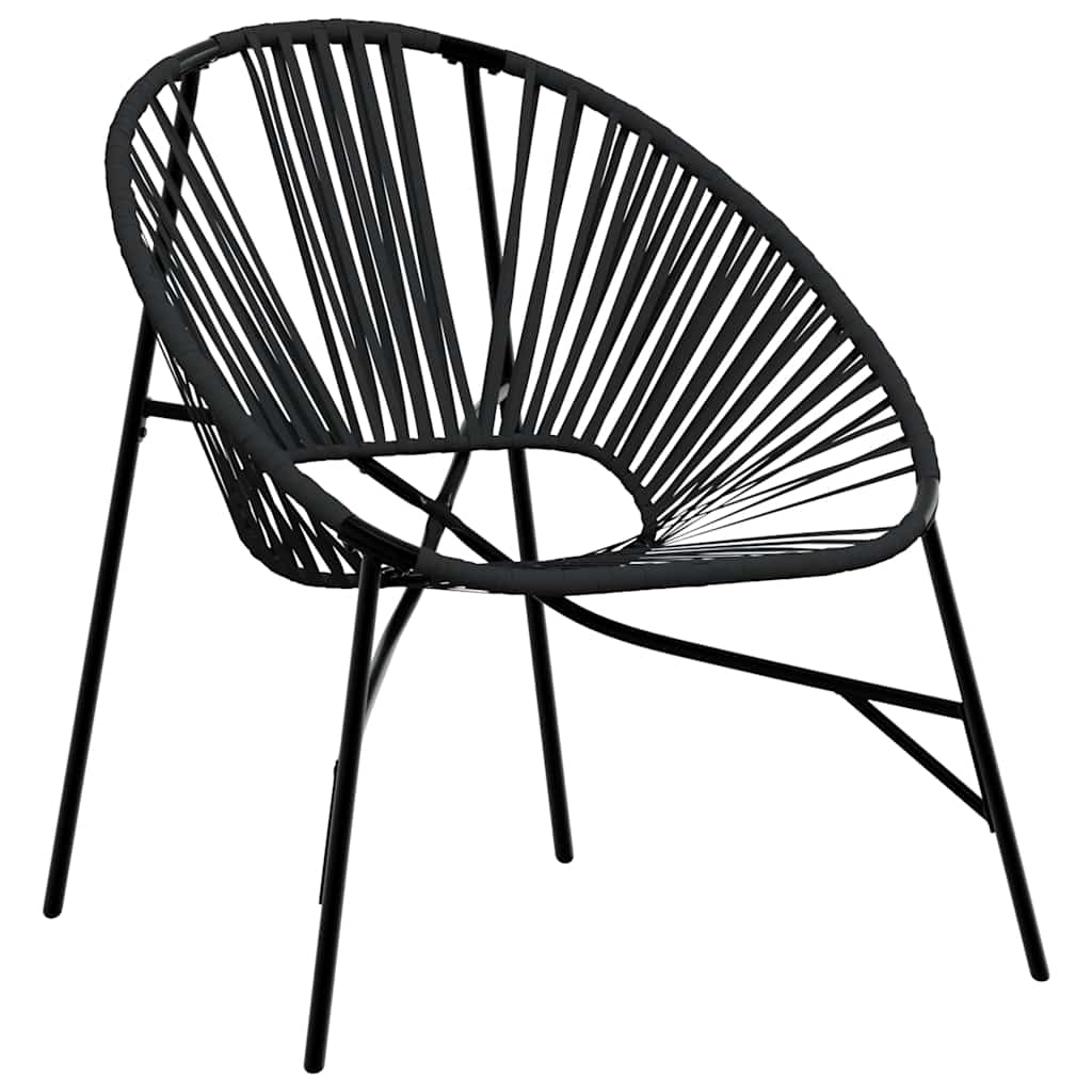 vidaXL Scaun ouă de grădină Negru Poly Rattan