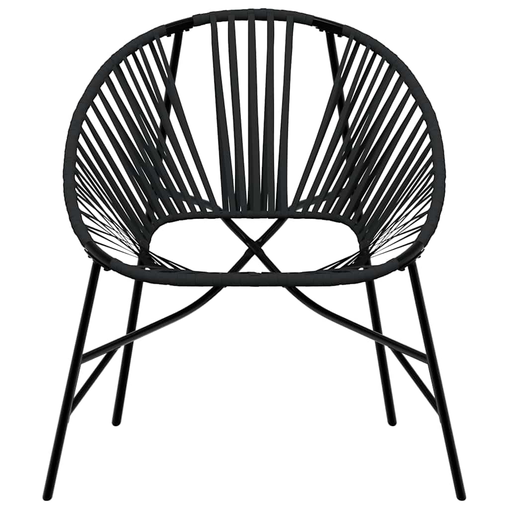 vidaXL Tuinei stoel poly rattan zwart, foto 4