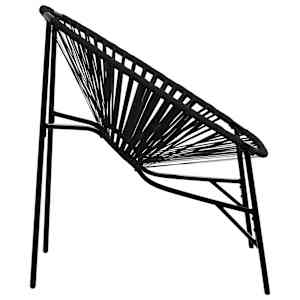 Zahradní vajíčková židle Black Poly Rattan - obrázek 5
