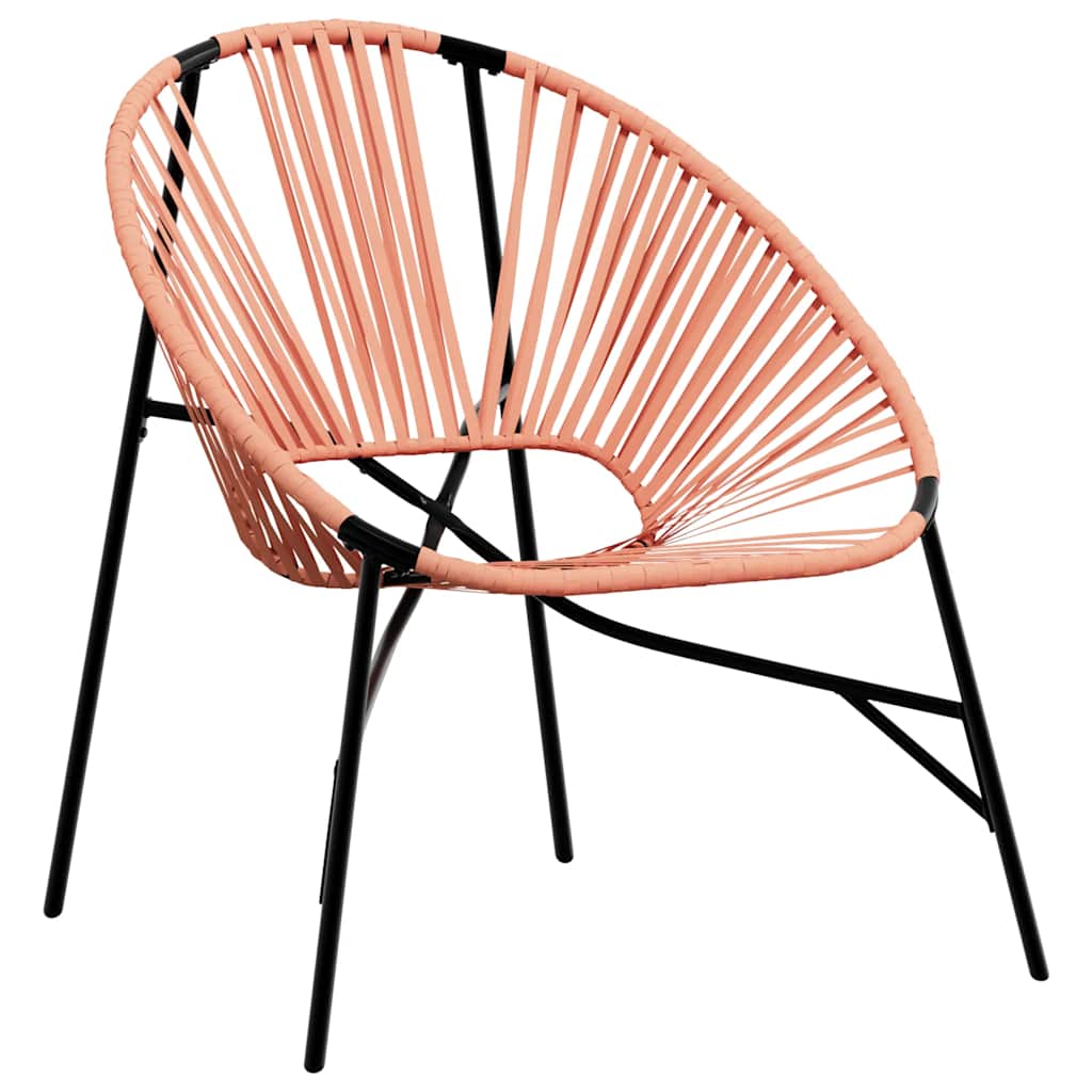 vidaXL Tuinstoelenset 3 stuks Zwart en oranje polyrotan