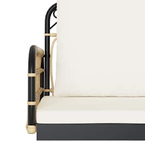 Houpací lavice s poduškami 105 x 58 x 38 cm polyratan a ocel - obrázek 9