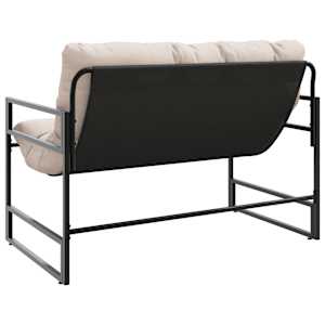 Zahradní lavice s poduškou taupe 113 cm ocel - obrázek 7