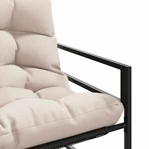 Zahradní lavice s poduškou taupe 113 cm ocel - obrázek 8