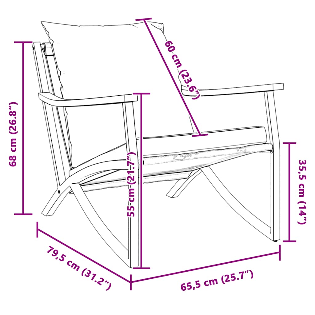 vidaXL Tuinstoelen 2 st met kussens staal zwart afbeelding
