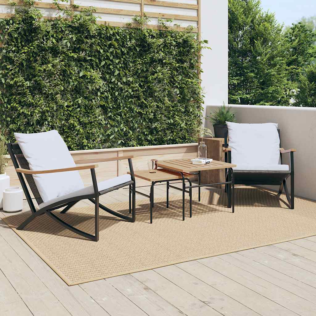 vidaXL Set mobilier de balcon, 4 piese, cu perne, negru, oțel