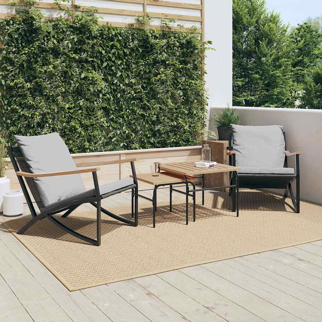 vidaXL Set mobilier de balcon, 4 piese, cu perne, negru, oțel