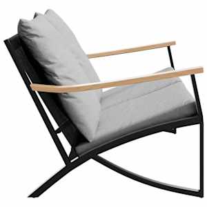 Zahradní lavice s poduškami 120 cm černá ocel - obrázek 6