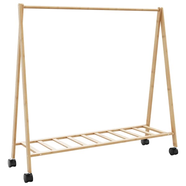 vidaXL riidenagi riiulite ja ratastega 106x34x106,5 cm bambusest