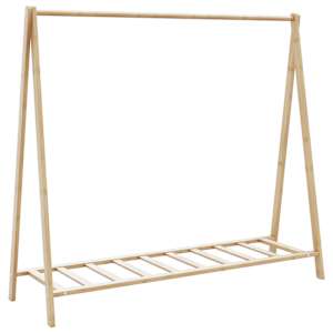 Stojan na oblečení s policemi 106x34x102 cm bambus - obrázek 6
