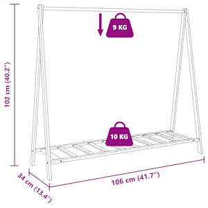 Stojan na oblečení s policemi 106x34x102 cm bambus - obrázek 9