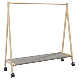 vidaXL riidenagi riiulite ja ratastega 106x34x106,5 cm bambusest
