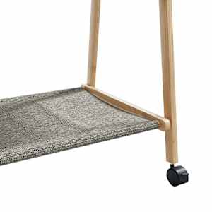 Stojan na oblečení s policemi a kolečky 106x34x106,5 cm bambus - obrázek 8