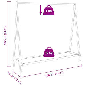 Stojan na oblečení s policemi 106x34x102 cm bambus - obrázek 9