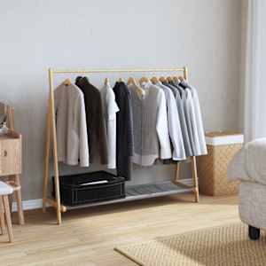 vidaXL Clothes Rack with Shelves 106x34x102 cm Bamboo