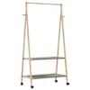 vidaXL riidenagi riiulite ja ratastega 96x45,5x155,5 cm bambusest