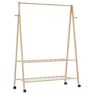 vidaXL riidenagi riiulite ja ratastega 132x45,5x155,5 cm bambusest