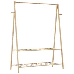 vidaXL riiulitega riidenagi, 132x45,5x150,5 cm, bambus