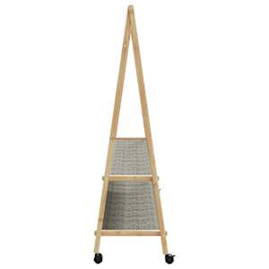 Stojan na oblečení s policemi a kolečky 132x45,5x155,5cm bambus - obrázek 5