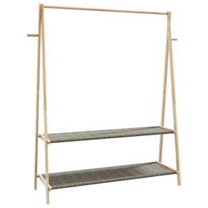 Stojan na oblečení s policemi 132x45,5x150,5 cm bambus - obrázek 6