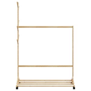 Stojan na oblečení s háčky a kolečky 100x35x157 cm bambus - obrázek 4