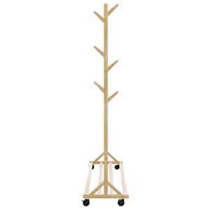 Stojan na oblečení s háčky a kolečky 100x35x157 cm bambus - obrázek 5