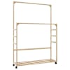 vidaXL riidenagi riiulite ja ratastega 90x35x155 cm bambusest