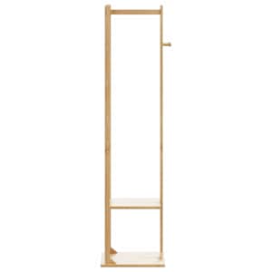 Stojan na kabáty s háčky a policemi 38,5x30x156 cm bambus - obrázek 3