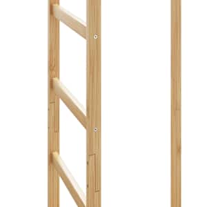 Stojan na kabáty s háčky a policemi 38,5x30x156 cm bambus - obrázek 7