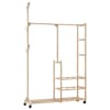 vidaXL riidenagi riiulite ja ratastega 100x38x175,5 cm bambusest