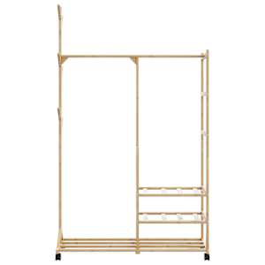Stojan na oblečení s policemi a kolečky 100x38x175,5 cm bambus - obrázek 4