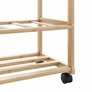 Stojan na oblečení s policemi a kolečky 100x38x175,5 cm bambus - obrázek 8