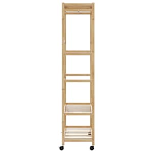 Stojan na oblečení s policemi a kolečky 90x40x179,5 cm bambus - obrázek 4