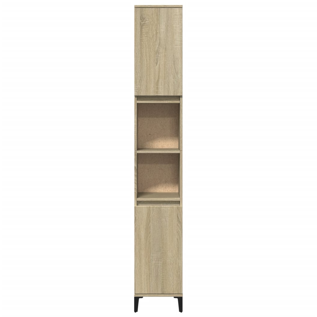 vidaXL Badkamerkast 30x30x190 cm bewerkt hout sonoma eikenkleurig afbeelding