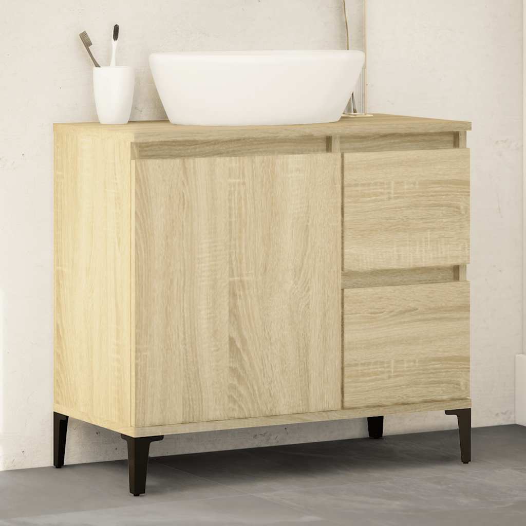 vidaXL Kylpyhuoneen kaappi Sonoma-tammi 65x33x60 cm tekninen puu