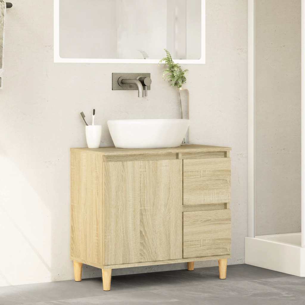 vidaXL Badkamerkast 65x33x60 cm bewerkt hout sonoma eikenkleurig afbeelding