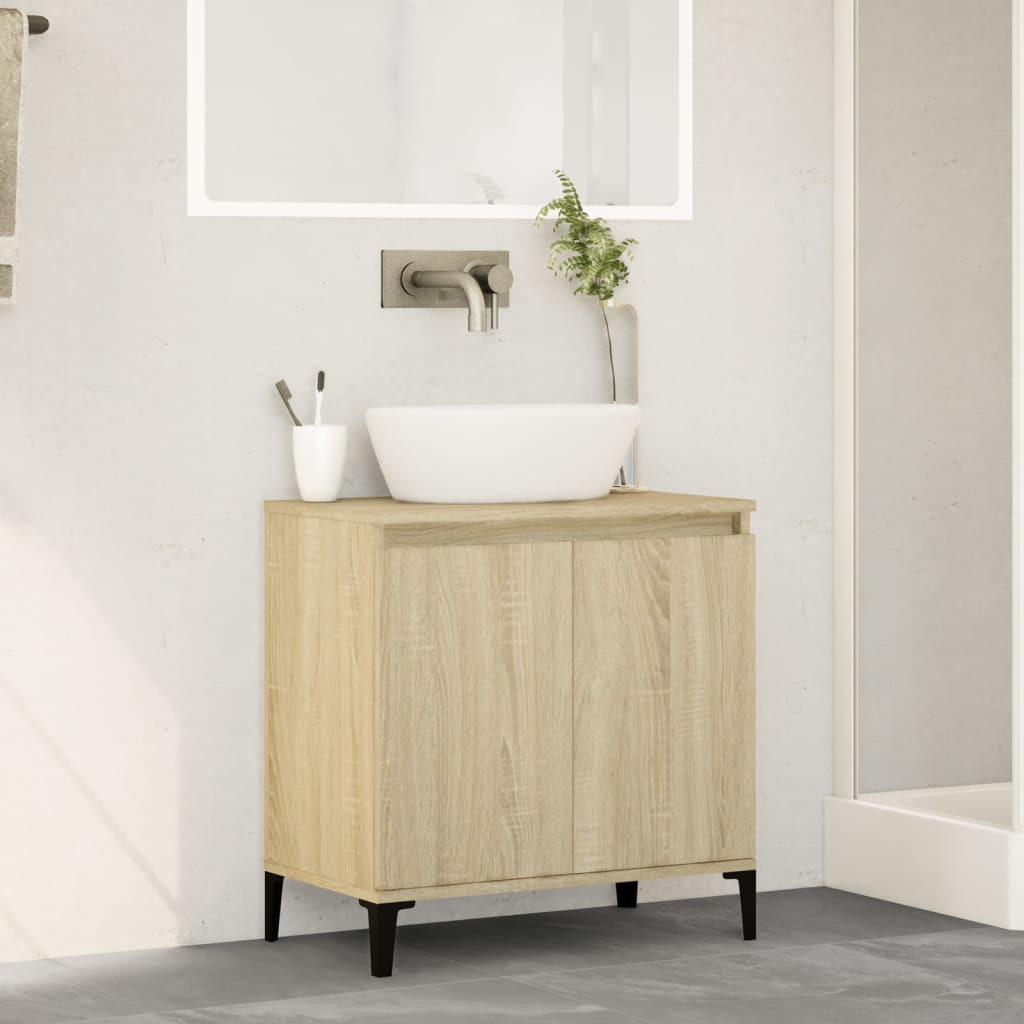 vidaXL Wastafelkast 58x33x60 cm bewerkt hout sonoma eikenkleurig afbeelding