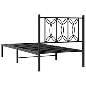 Kovový rám postele s čelem černý 80 x 200 cm - obrázek 6