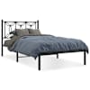 vidaXL metallist voodiraam peatsiga, must, 100x190 cm