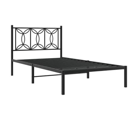 vidaXL Metallinen s&auml;ngynrunko p&auml;&auml;dyll&auml; musta 100x190 cm