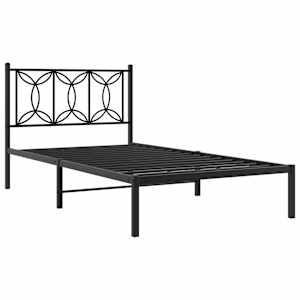 vidaXL Metallinen s&auml;ngynrunko p&auml;&auml;dyll&auml; musta 100x190 cm