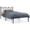 vidaXL metallist voodiraam peatsiga, must, 100x200 cm